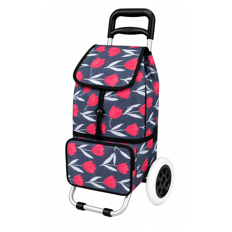 ST-02 Black Flower 2 Wheeler Shopping Trolley (New) (image for) ST-02 Black Flower 2 Wheeler Shopping Trolley (New)